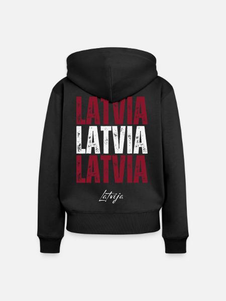 Lettischer Stolz, ich liebe Lettland - Frauen Premium Bio Zip Hoodie - Schwarz