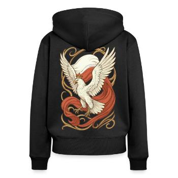 Poland Polska Eagle Flag Art Nouveau Gift - Women's Premium Organic Zip Hoodie - black - Back - Julia (174cm)