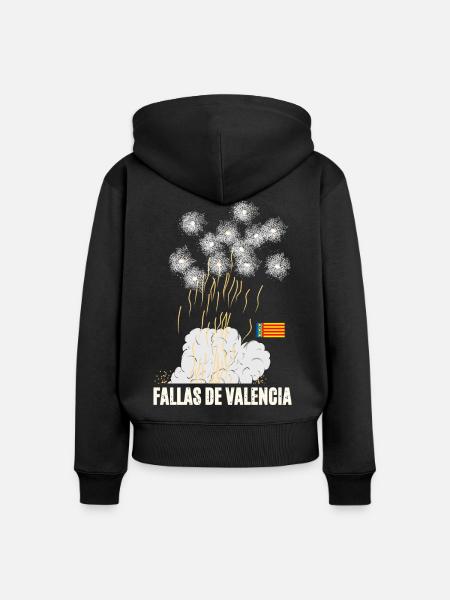 Fallas De Valencia Feuerwerk - Frauen Premium Bio Zip Hoodie - Schwarz