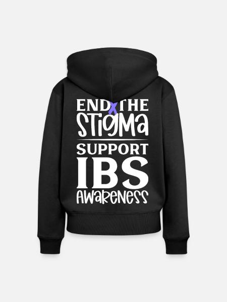 IBS Awareness - Stigma beenden - Frauen Premium Bio Zip Hoodie - Schwarz