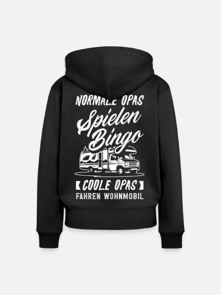 Camping Wohnmobil Camper Spruch Geschenk - Frauen Premium Bio Zip Hoodie - Schwarz