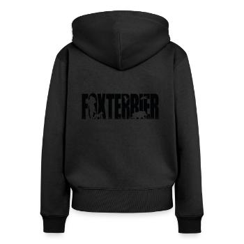 FOXTERRIER glatthaar Jagdhund Jagdhunde Wilsigns - Frauen Premium Bio Zip Hoodie - Schwarz - Hinten - Julia (174cm)