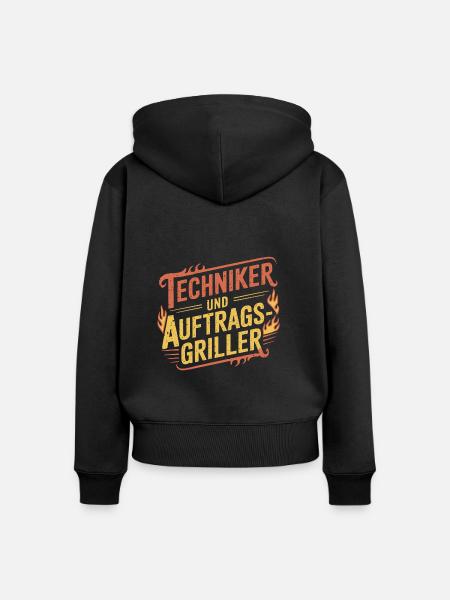 Techniker und Auftragsgriller - Frauen Premium Bio Zip Hoodie - Schwarz