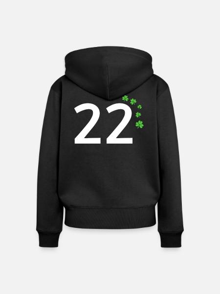 22 - Frauen Premium Bio Zip Hoodie - Schwarz
