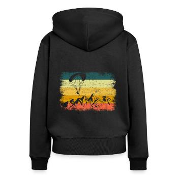 Parapente Parapente Retro Vintage Paraglider - Sweat à capuche zippé Premium bio Femme - noir - Dos - Julia (174cm)