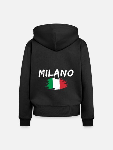 Milano Italien Flagge Mailand - Frauen Premium Bio Zip Hoodie - Schwarz
