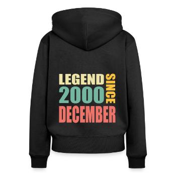 23rd birthday December vintage 2000 vintage - Women's Premium Organic Zip Hoodie - black - Back - Julia (174cm)
