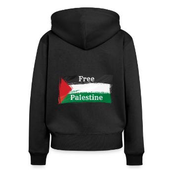 Free Palestine Palästina Frieden Freiheit - Frauen Premium Bio Zip Hoodie - Schwarz - Hinten - Julia (174cm)