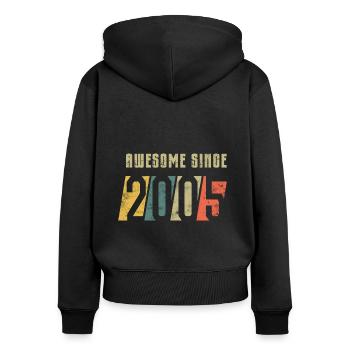 20e anniversaire de la promotion 2005 - Sweat à capuche zippé Premium bio Femme - noir - Dos - Julia (174cm)