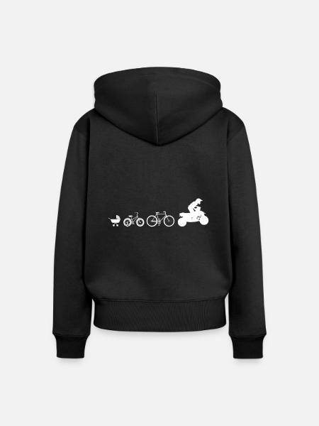 Quad ATV Offroad Evolution - Frauen Premium Bio Zip Hoodie - Schwarz