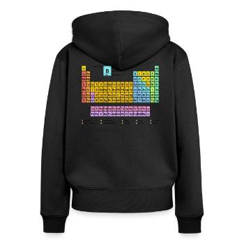 Periodic table of the elements new with description - Women's Premium Organic Zip Hoodie - black - Back - Julia (174cm)