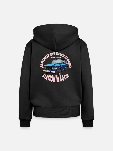 Station Wagon blau/blau - Frauen Premium Bio Zip Hoodie - Schwarz