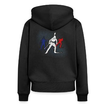 J'adore le cadeau d'hiver de tir tireur d'élite - Sweat à capuche zippé Premium bio Femme - noir - Dos - Julia (174cm)