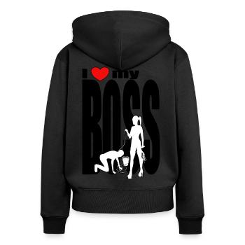 Ich liebe meine Frau - Herrin - Frauen Premium Bio Zip Hoodie - Schwarz - Hinten - Julia (174cm)