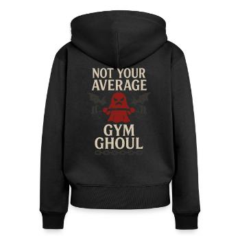 Goth Gym Dark Fitness Alternatives Training Gothic - Frauen Premium Bio Zip Hoodie - Schwarz - Hinten - Julia (174cm)