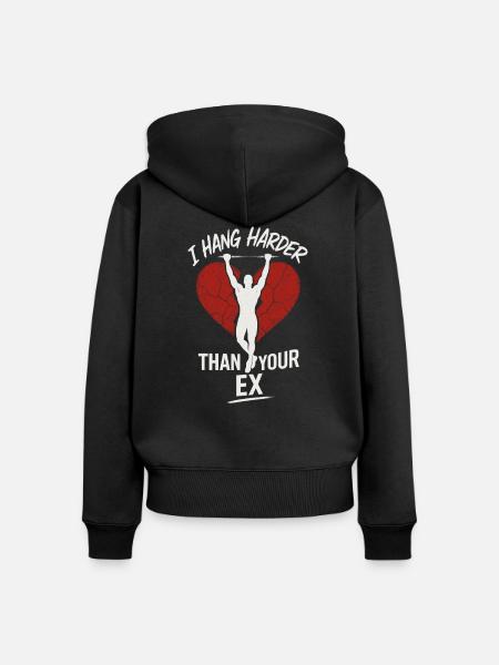 Griffkrafttraining Für Kletterer Hangboard - Frauen Premium Bio Zip Hoodie - Schwarz