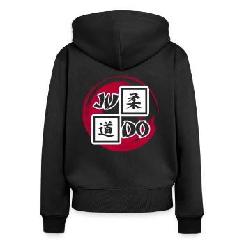 Judo - Sweat à capuche zippé Premium bio Femme - noir - Dos - Julia (174cm)
