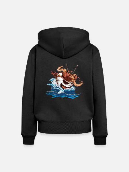Japanische Suppe - Frauen Premium Bio Zip Hoodie - Schwarz