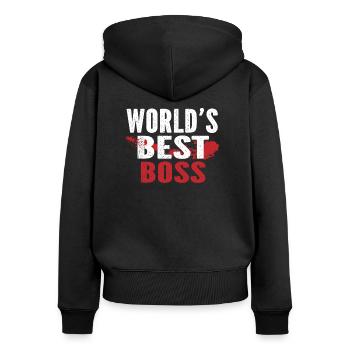 Worlds Best Boss - Women's Premium Organic Zip Hoodie - black - Back - Julia (174cm)