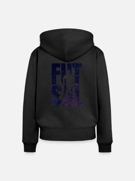 Futsal Logo Geschenk - Frauen Premium Bio Zip Hoodie - Schwarz
