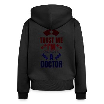 Medical student gift - Women's Premium Organic Zip Hoodie - black - Back - Julia (174cm)