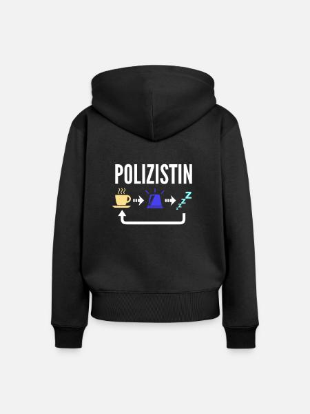 Polizistin - Frauen Premium Bio Zip Hoodie - Schwarz