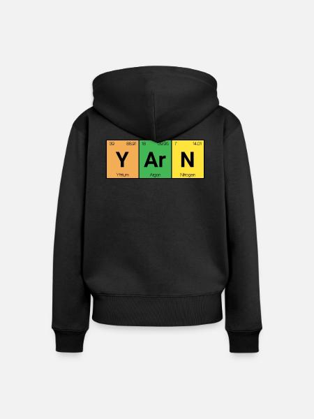 YArN Garn Stricken Haekeln - Frauen Premium Bio Zip Hoodie - Schwarz