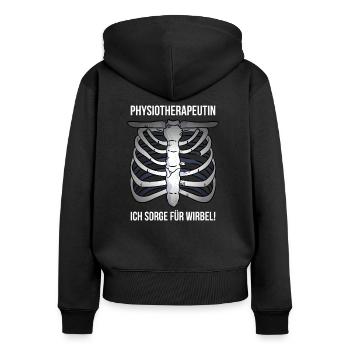 Physiotherapeutin Wirbel Lustiges Geschenk - Frauen Premium Bio Zip Hoodie - Schwarz - Hinten - Julia (174cm)