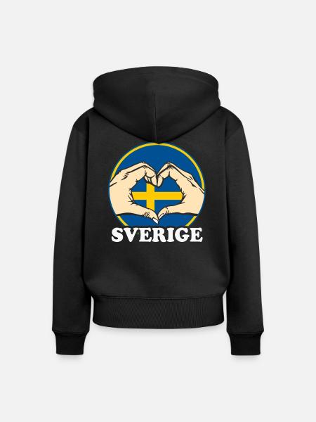 Schweden - Frauen Premium Bio Zip Hoodie - Schwarz
