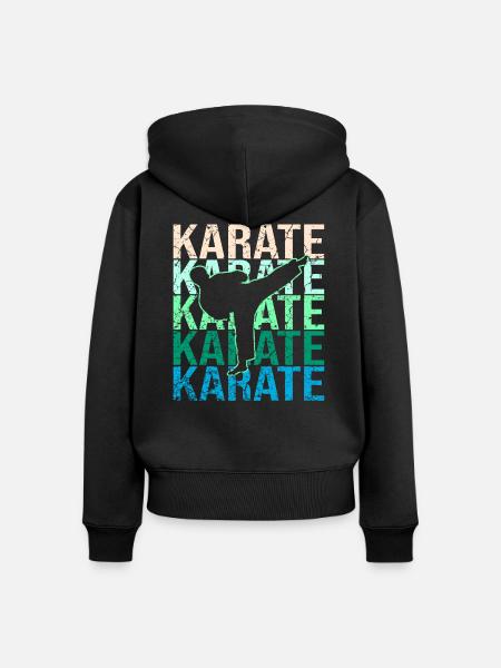 Karate - Frauen Premium Bio Zip Hoodie - Schwarz