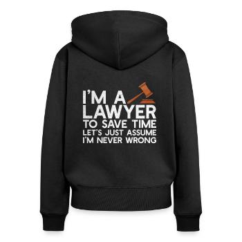Rechtsanwalt Rechtsanwalt - Frauen Premium Bio Zip Hoodie - Schwarz - Hinten - Julia (174cm)