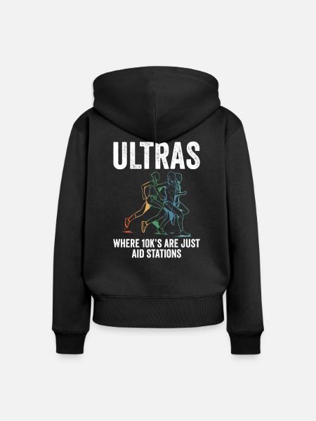 Geschenk für Ultra-Marathon-Läufer - Frauen Premium Bio Zip Hoodie - Schwarz