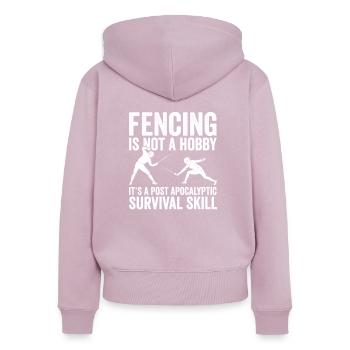 escrime - Sweat à capuche zippé Premium bio Femme - rose poudré - Dos - Julia (174cm)