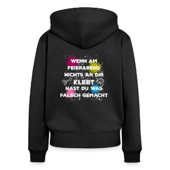 Erzieherin Lustiges Geschenk - Frauen Premium Bio Zip Hoodie - Schwarz - Hinten - Julia (174cm)