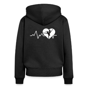 Ballerina Heartbeat Ballet Ballerinas Dancer - Sweat à capuche zippé Premium bio Femme - noir - Dos - Julia (174cm)