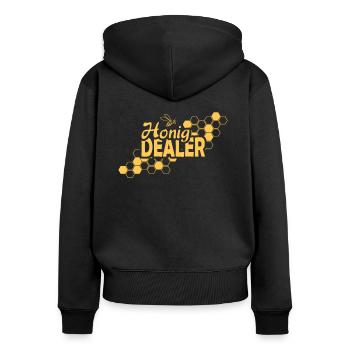 Imker Honig Dealer Bienen - Frauen Premium Bio Zip Hoodie - Schwarz - Hinten - Julia (174cm)