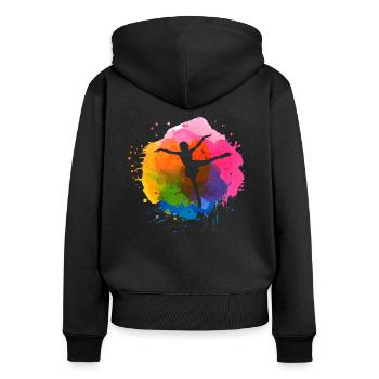 Eiskunstläufer Eiskunstlauf Eistanzen Schlittschuh - Frauen Premium Bio Zip Hoodie - Schwarz - Hinten - Julia (174cm)
