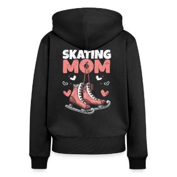 Eiskunstlauf Mutter Eislaufen Eiskunstläufer - Frauen Premium Bio Zip Hoodie - Schwarz - Hinten - Julia (174cm)