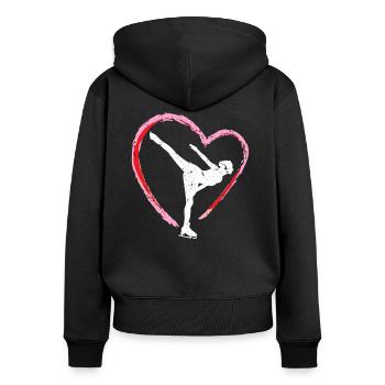 Eiskunstlauf Eiskunstläufer Eislaufen Schlittschuh - Frauen Premium Bio Zip Hoodie - Schwarz - Hinten - Julia (174cm)