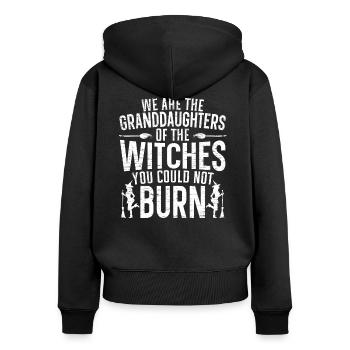 We Are The Granddaughters Of The Witches Feminism - Women's Premium Organic Zip Hoodie - black - Back - Julia (174cm)