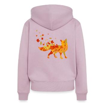 Kawaii Fox laisse la faune animal foxes Vixen Fox - Sweat à capuche zippé Premium bio Femme - rose poudré - Dos - Julia (174cm)