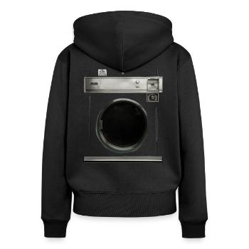 Retro Washing Machine Costume Carnival Halloween Joke - Women's Premium Organic Zip Hoodie - black - Back - Julia (174cm)