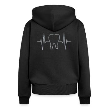 Assistante dentaire Cadeau Battement de coeur Pour dames - Sweat à capuche zippé Premium bio Femme - noir - Dos - Julia (174cm)