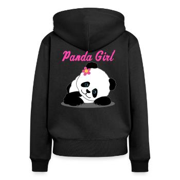 Panda Girl Girl Panda Bear Gift - Women's Premium Organic Zip Hoodie - black - Back - Julia (174cm)