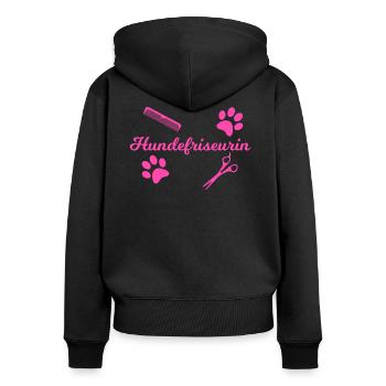 Hundefriseurin Beruf Geschenk Lustig Frauen - Frauen Premium Bio Zip Hoodie - Schwarz - Hinten - Julia (174cm)
