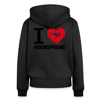 Hochsprung Hochspringer Geschenk Leichtathletik - Frauen Premium Bio Zip Hoodie - Schwarz - Hinten - Julia (174cm)