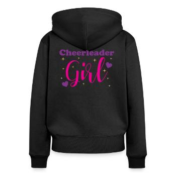 Cheerleading Cheerleader Fille Cadeau Femmes - Sweat à capuche zippé Premium bio Femme - noir - Dos - Julia (174cm)