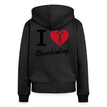 I love cheerleading cheerleader saying gift - Women's Premium Organic Zip Hoodie - black - Back - Julia (174cm)