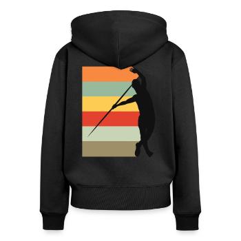 Lancer du javelot Lanceur de javelot Cadeau de lanceur de javelot - Sweat à capuche zippé Premium bio Femme - noir - Dos - Julia (174cm)