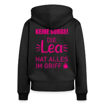 Lea Vorname Geschenk Cooler Spruch Namenstag - Frauen Premium Bio Zip Hoodie - Schwarz - Hinten - Julia (174cm)